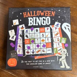 Spooky Halloween Bingo Game - Black, Orange, and Purple